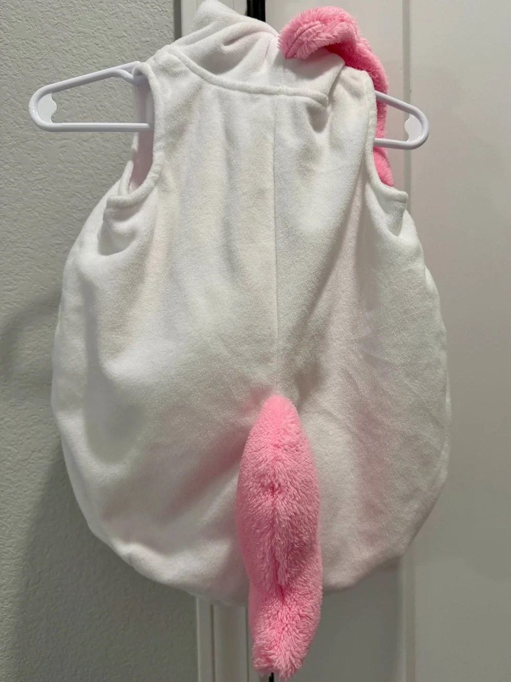 Carter's White Plush Unicorn Zip Halloween Costume Pink Belly Unicorn Hood 6-9 M